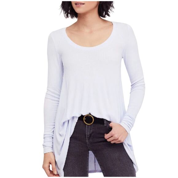 Free People Oversized Thermal Flowy January Long Sleeve Lilac Top Size M NWT - Picture 1 of 10